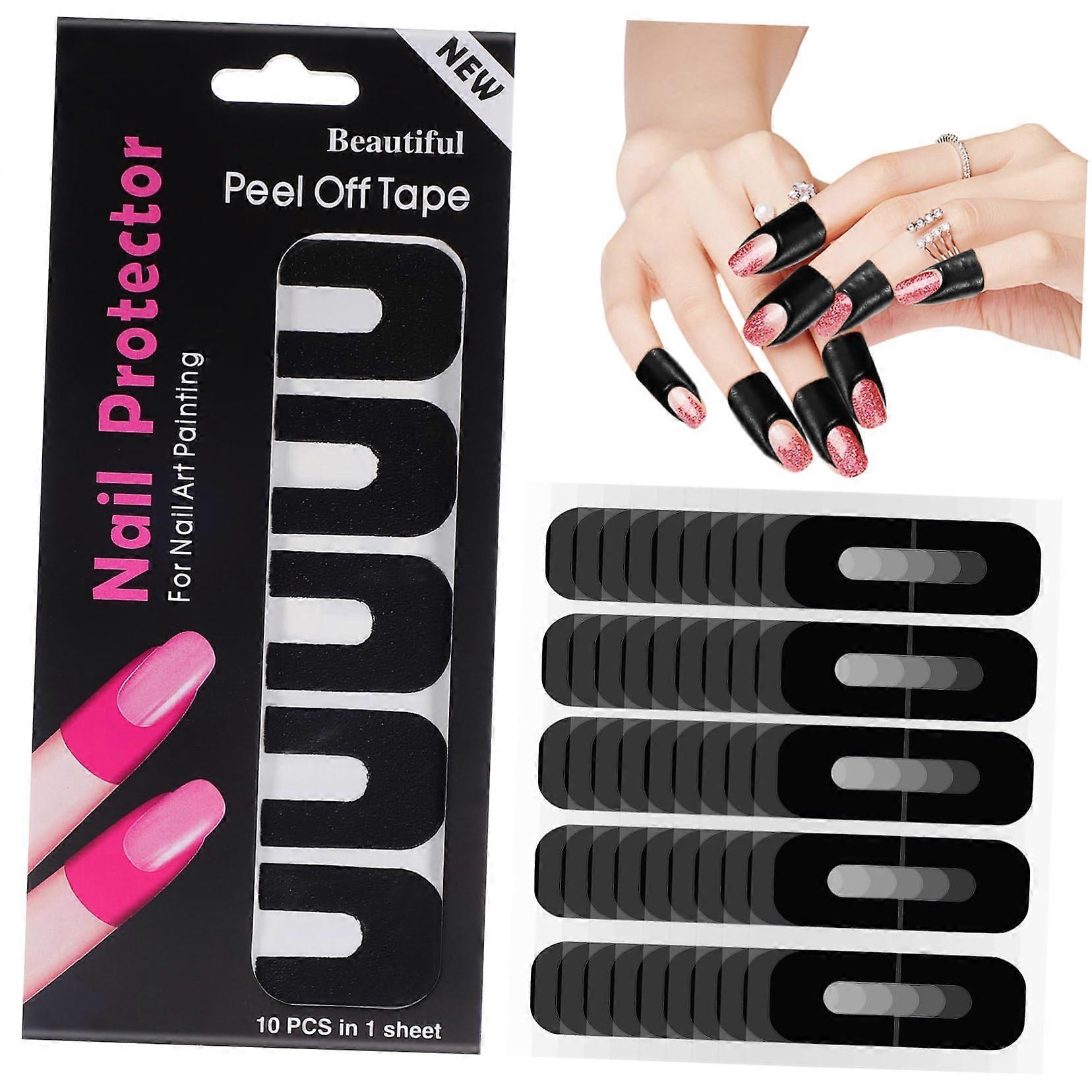 Nail Polish Protector Stickers with NonSlip UShaped Design for Precise Cuticle Protection 100 Sheets