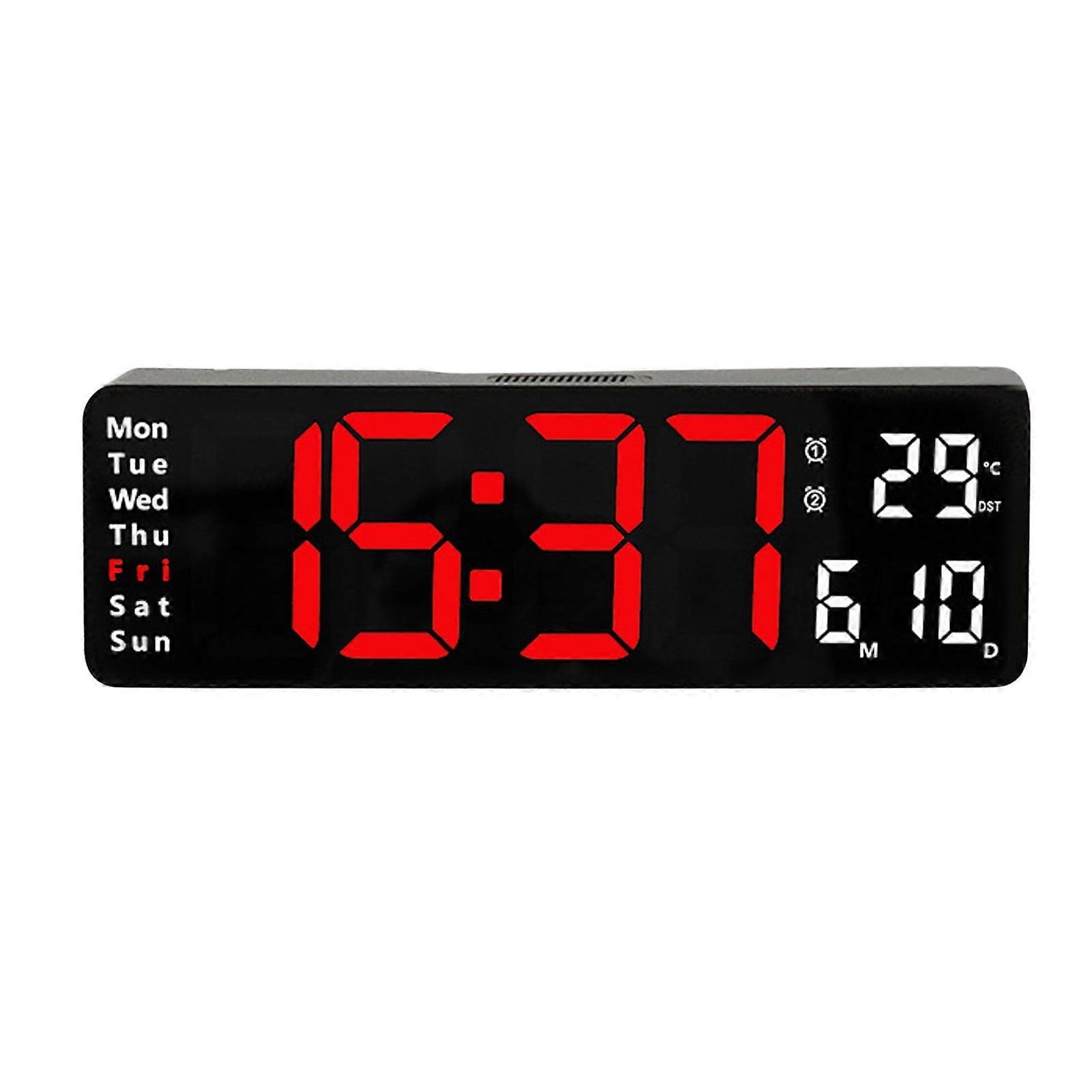 Fdelink Clock Large Led Digital Wall Clock Temperature Date Day Display Usb Remote Control a Clock