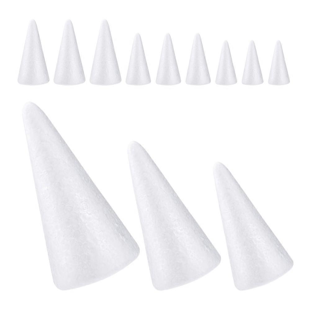 Foam Cone Shaped DIY Craft 12Pcs White Foam Cones for Holiday