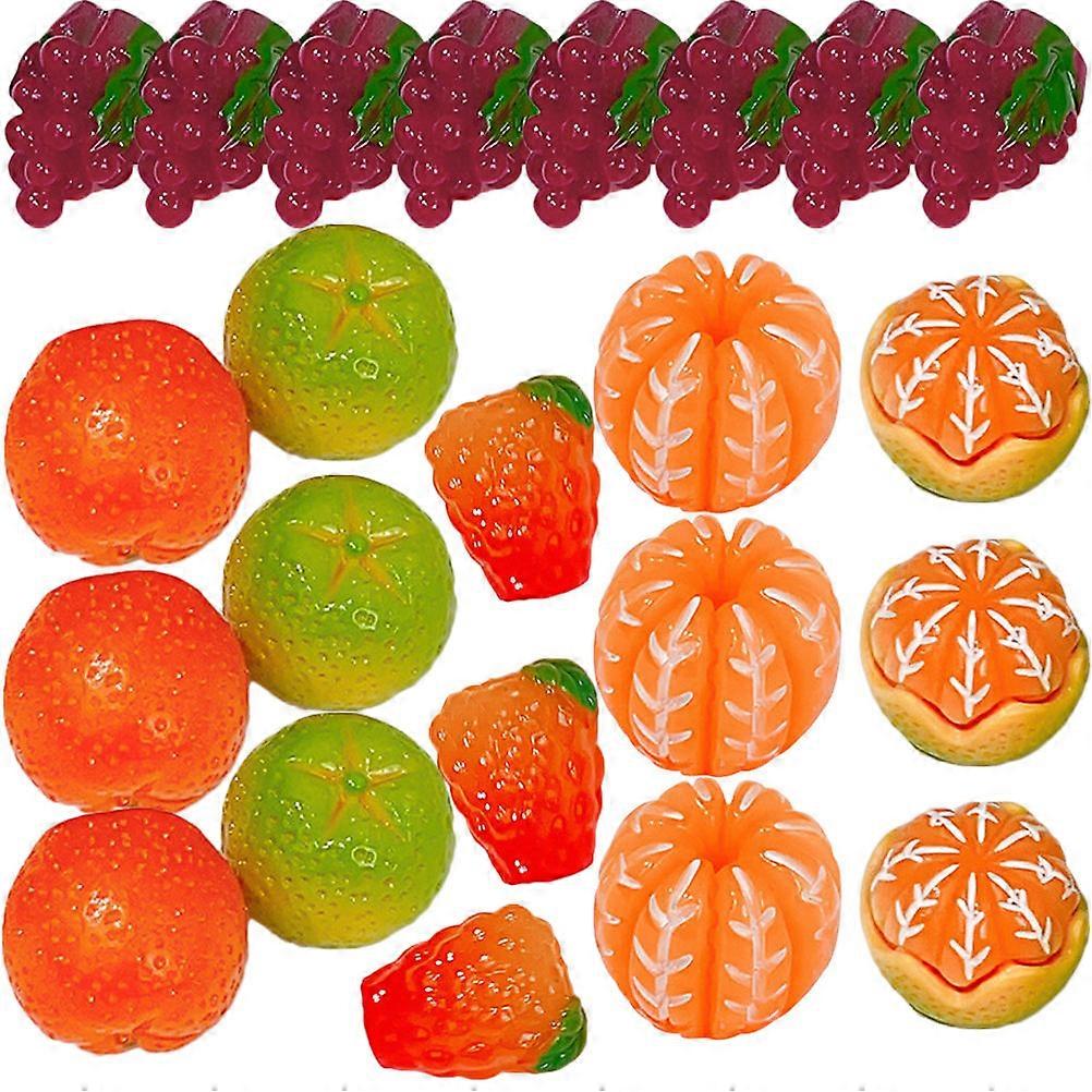 Fruit Ornaments Resin Crafts Accessories for DIY Projects 50Pcs