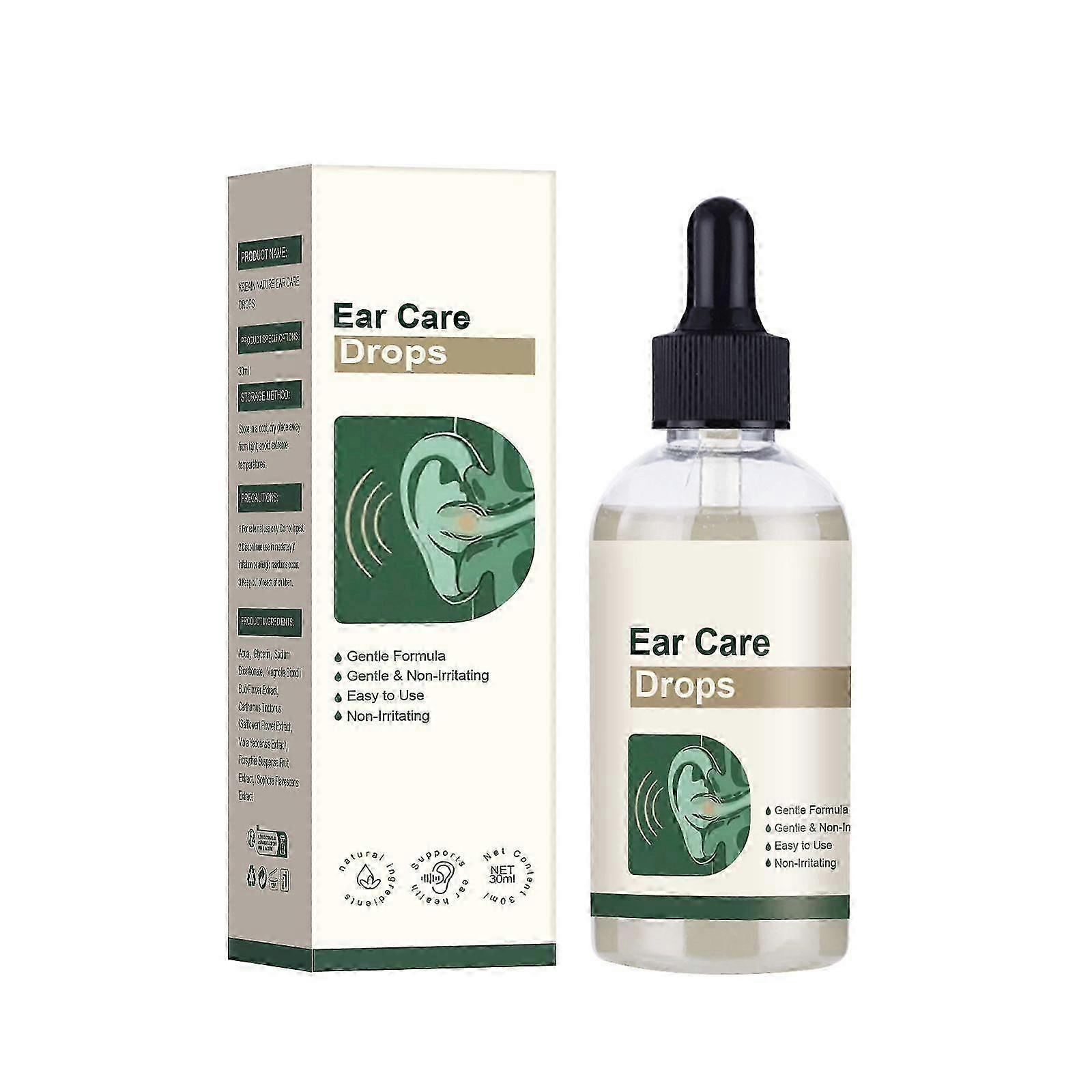 Ear Care Drops Gentle Formula, Ear Care Drops for Tinnitus, Relieve Tinnitus by Unblocking Secretions, Easy-to-Use & Portable Ear Drops for Daily Use