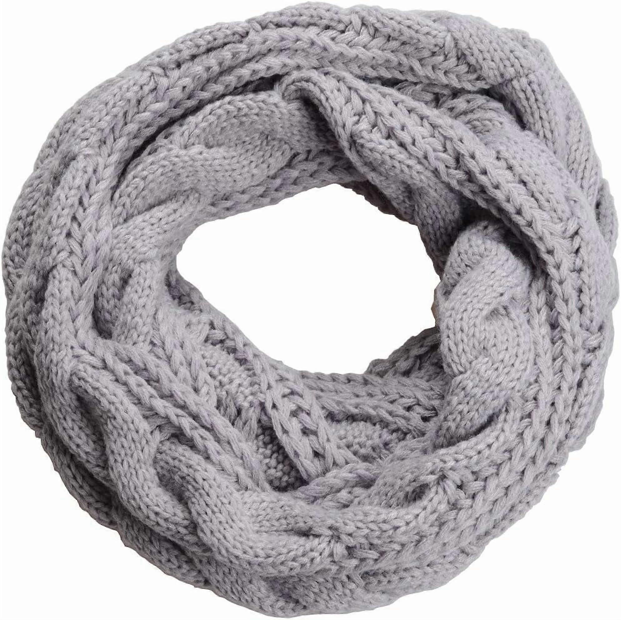 Womens Thick Ribbed Knit Winter Infinity Circle Loop Scarf