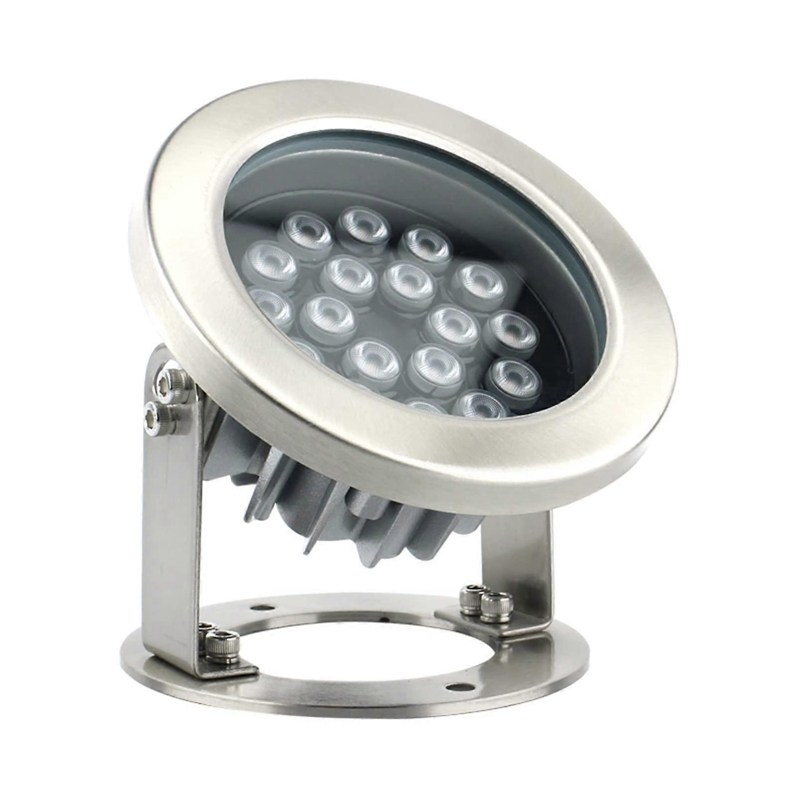 Underwater LED Pool Light IP68 Waterproof 360° Rotating Stainless Steel Submersible Spotlight 18W Blue