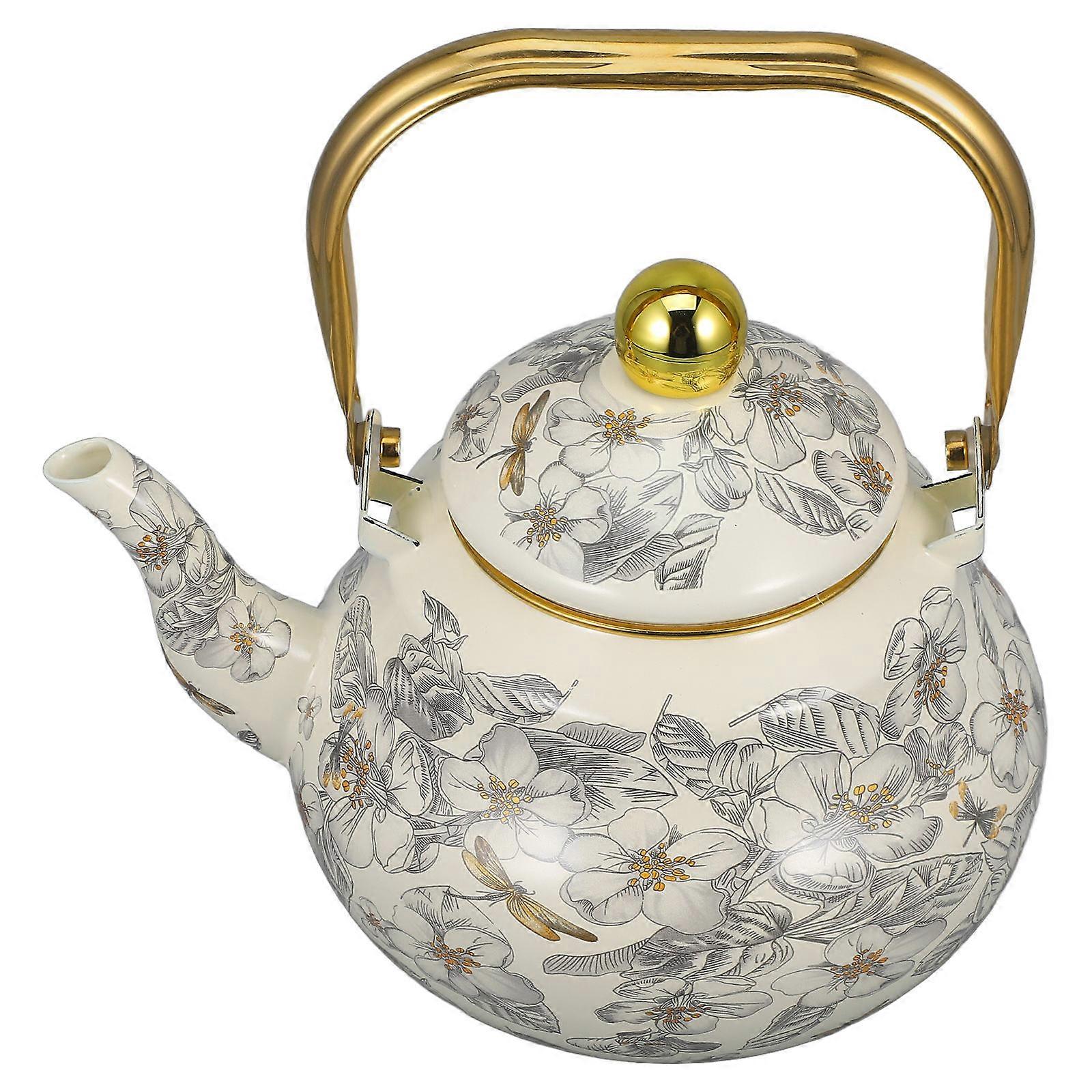 Vintage Enamel Water Boiling Kettle for Tea Preparation Multi Color