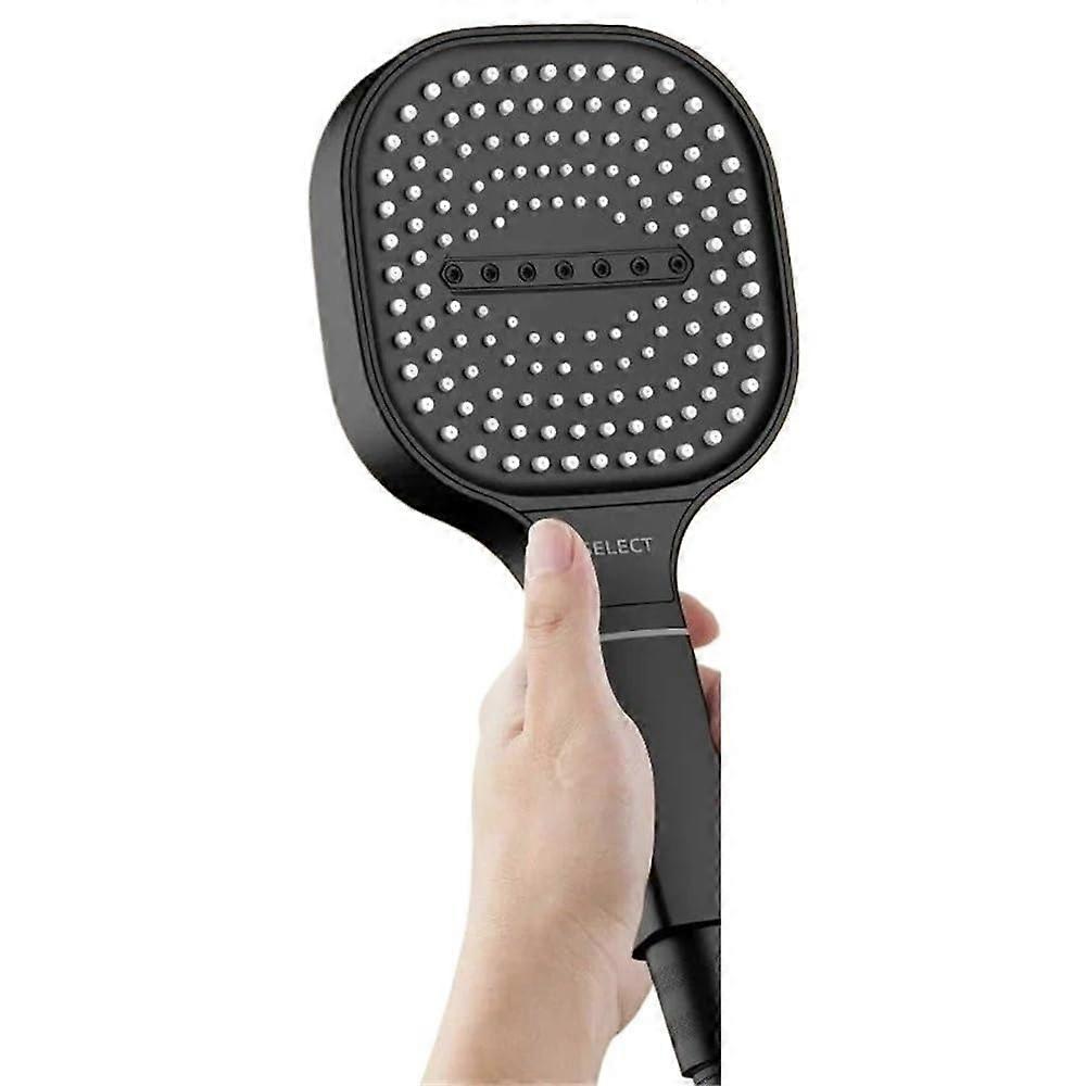 Large Panel  Pressure Shower Head Set, 3 Modes Adjustable Spray, Filter, Silver 3pcs