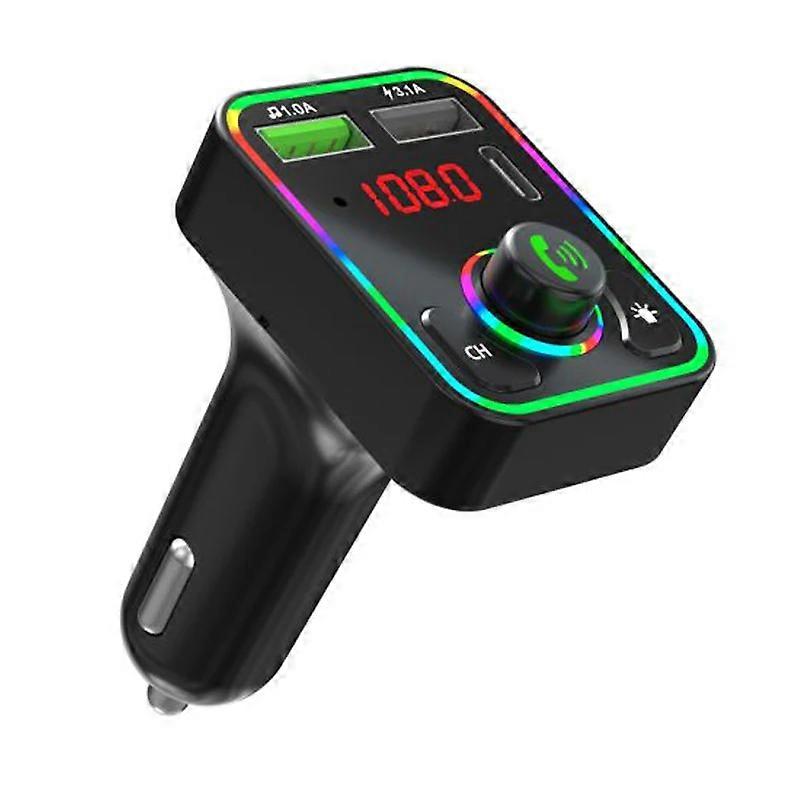 Car Bluetooth MP3 Player 5.3 FM Transmitter Radio Modulator with Fast Charging Dual USB Interface Handsfree Call Ambient Light
