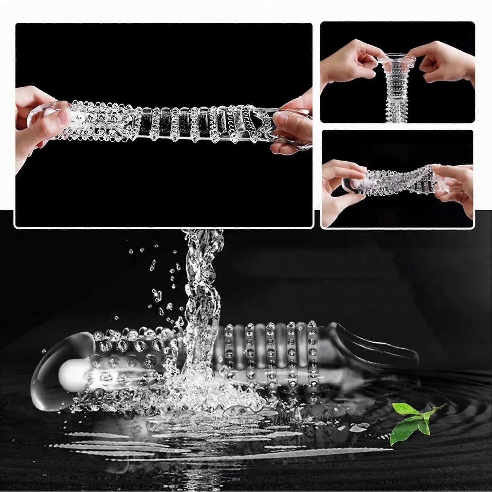 5pcs Dotted Ribbed TPE Extension Condoms 12.5x3.5cm Soft