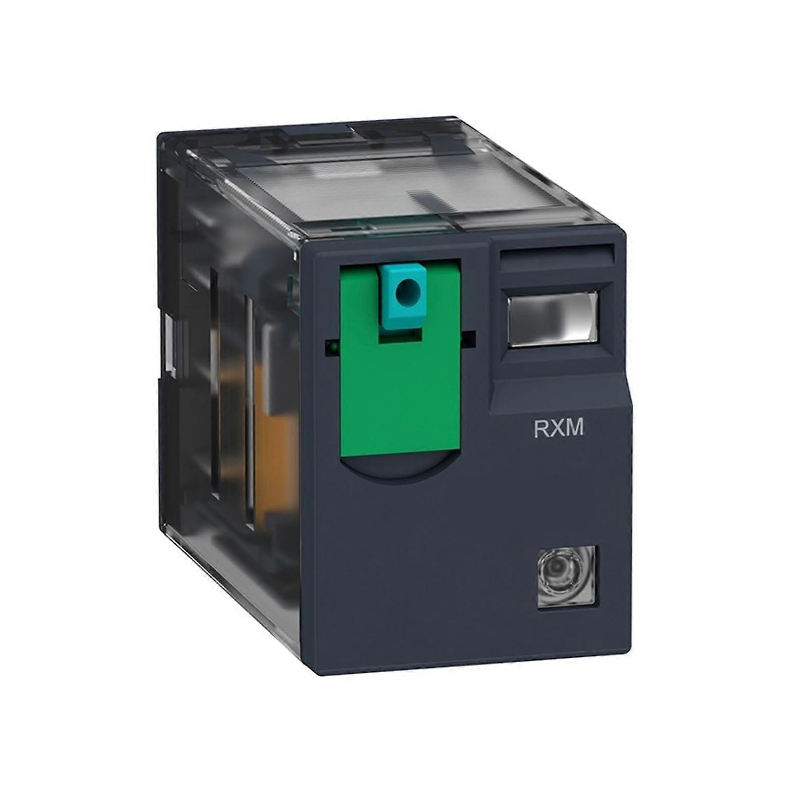 Relay Module Compatible with Schneider RXM4CB2BD 4 Pole Plugin Intermediate Relay with Locking Test Button for Automation