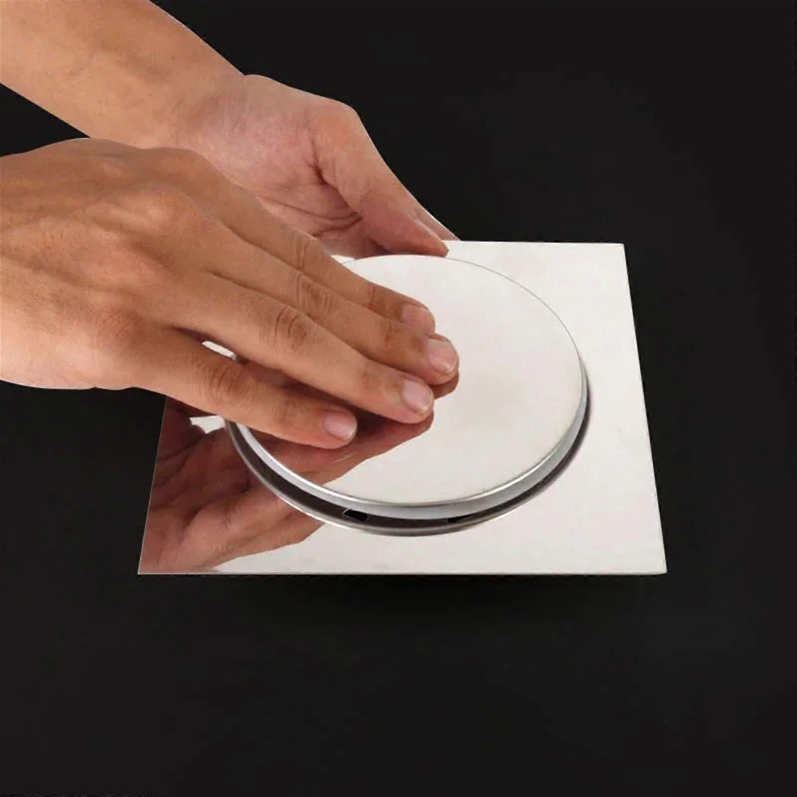 Black Stainless Steel Floor Drain 10cm Square and Round Shower AntiClog Fast Drainage Pedal Control