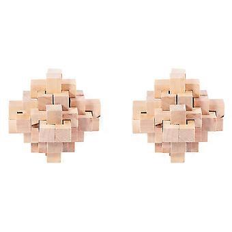 2X WoodPuzzle Quebra-cabeças Jogos de Brinquedo para Adultos / Crianças