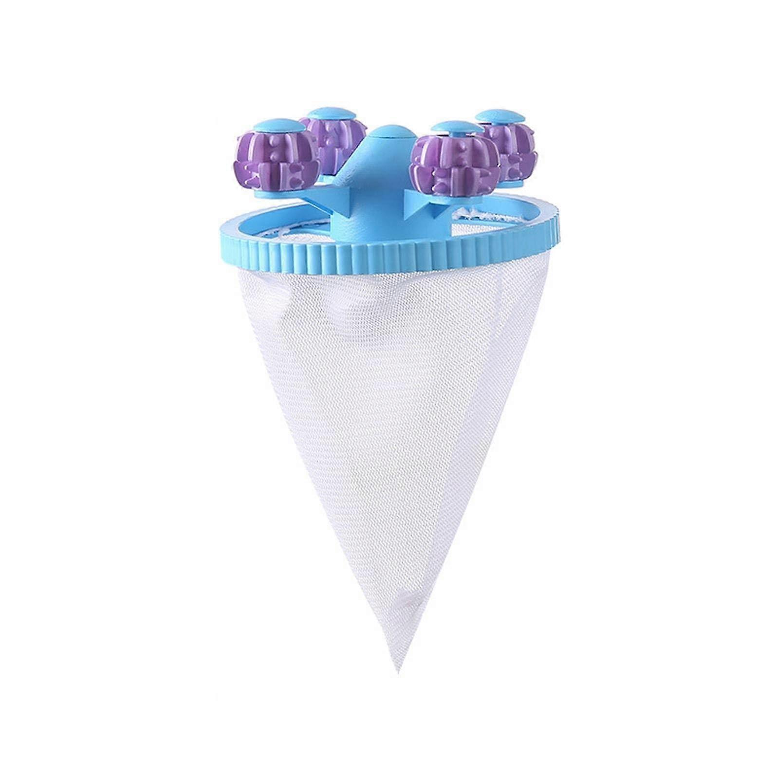Reusable Floating Mesh Washing Machine Lint Filter Pet Hair Remover for Laundry Blue One Size
