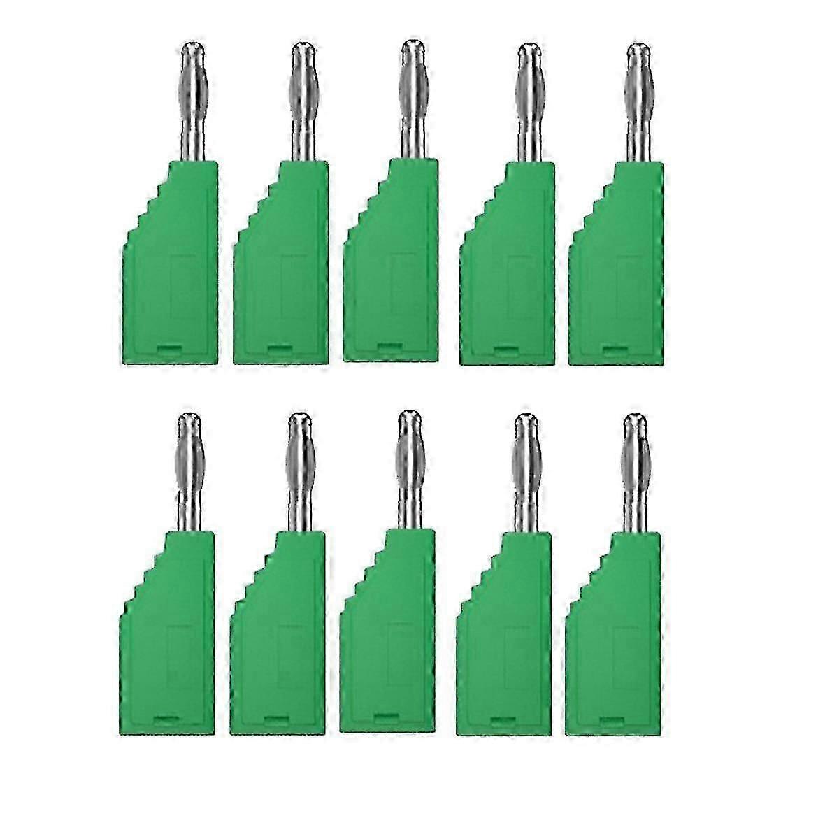 10pcs/Set Connector Plug J.10054 4mm Stackable Plug Banana Plug Face Connector Wire Multi-Function Plugs,Green