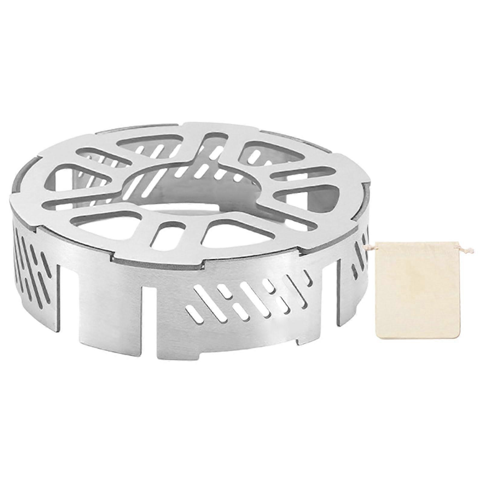 Camping Stove Windscreen Stainless Steel Windproof Shield with Stable Base for Outdoor Cooking