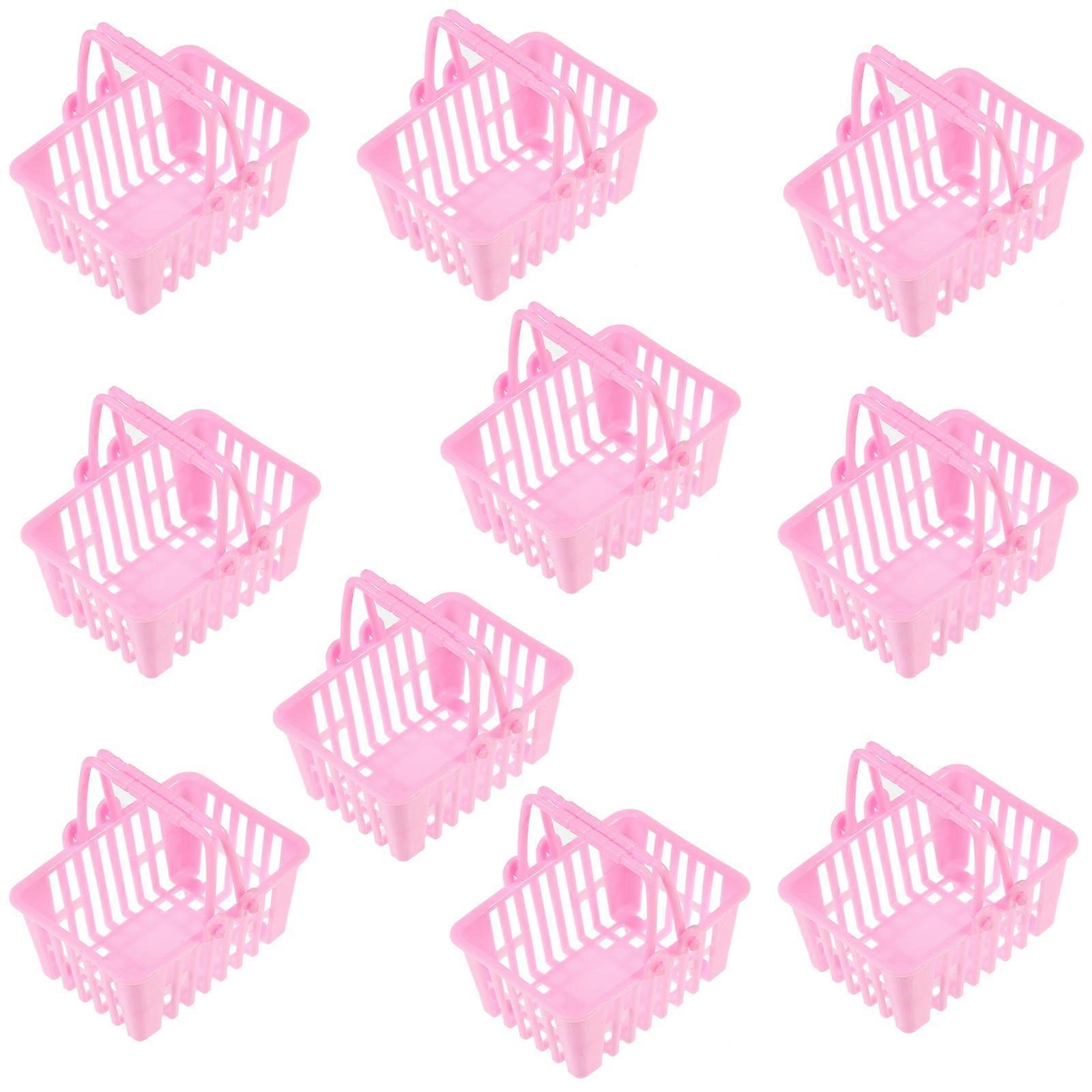 Mini Shopping Baskets Plastic Basket Toys for Candy Holding 10Pcs