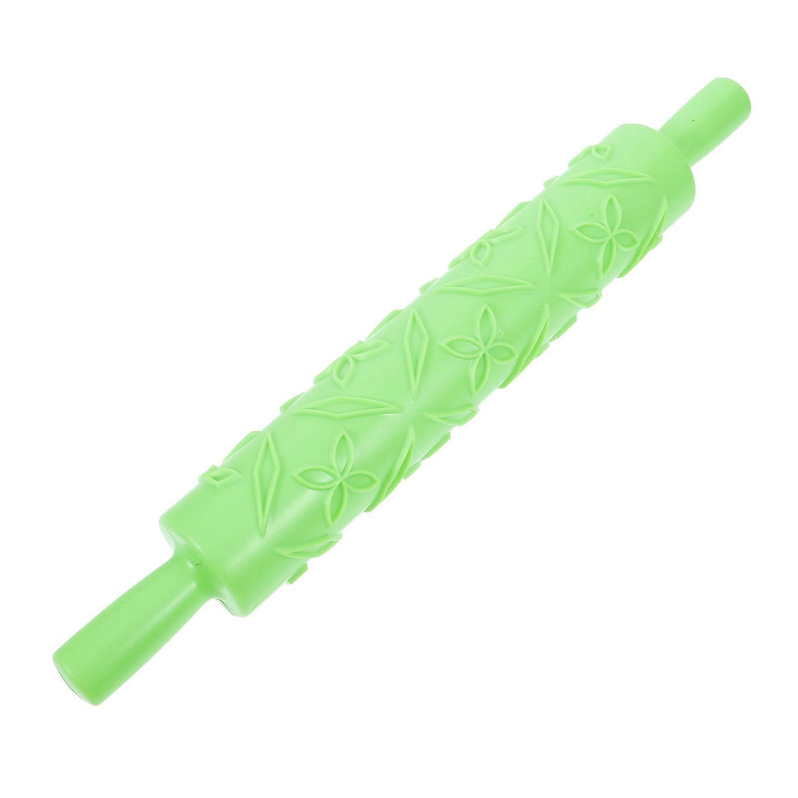 Cake Decorating Tool Embossed Fondant Rolling Pin Plastic Green
