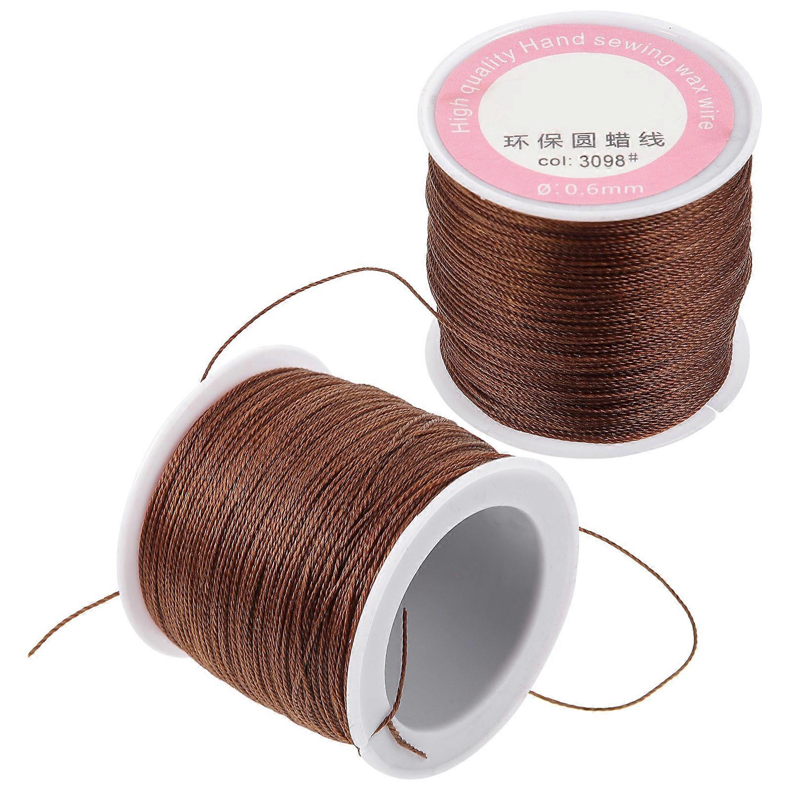 Durable Stitching Thread 2Pcs Waxed Threads For Crafting Coffee Color Ideal For Crafters And Artisans