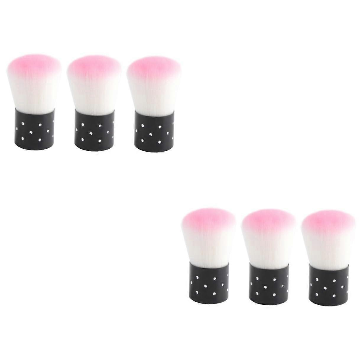 Makeup Brush Set 6pcs Soft Bristles Smooth Blending Travel Friendly Pink Durable Handles