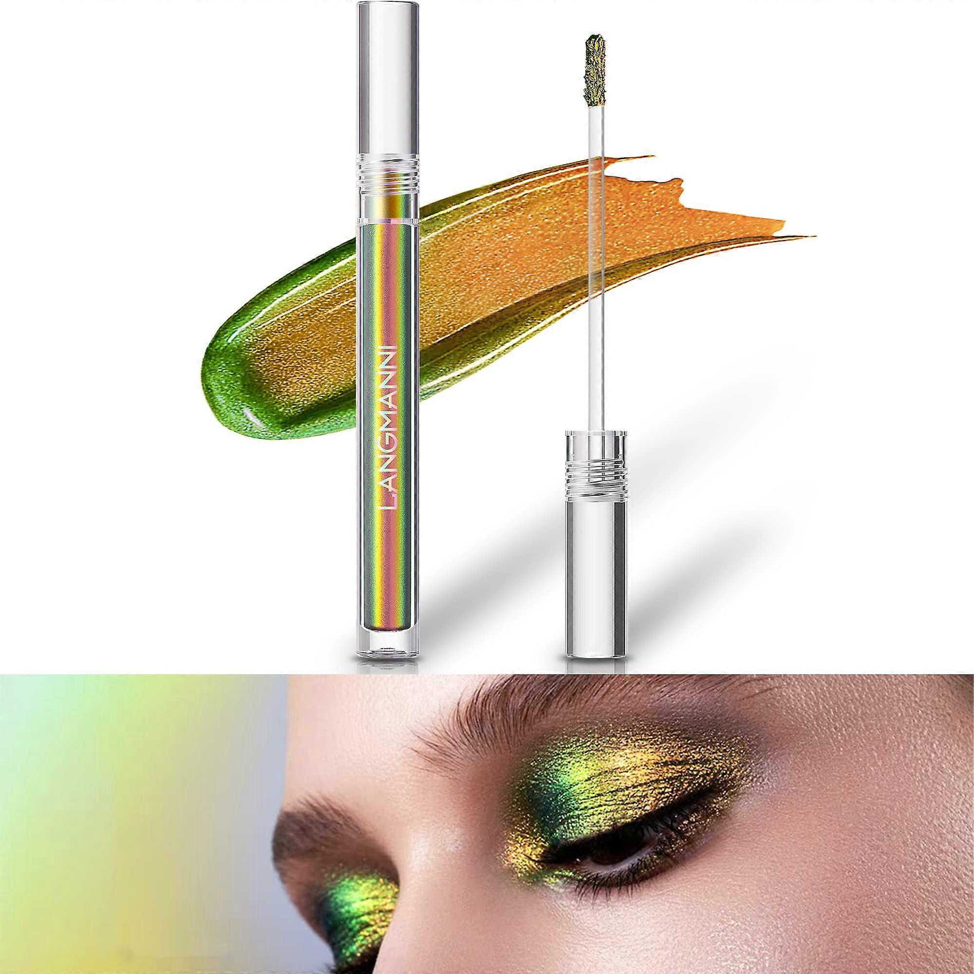 Chameleon Glitter Liquid Eyeshadow, Multicolor Shifting Waterproof QuickDry 3ml