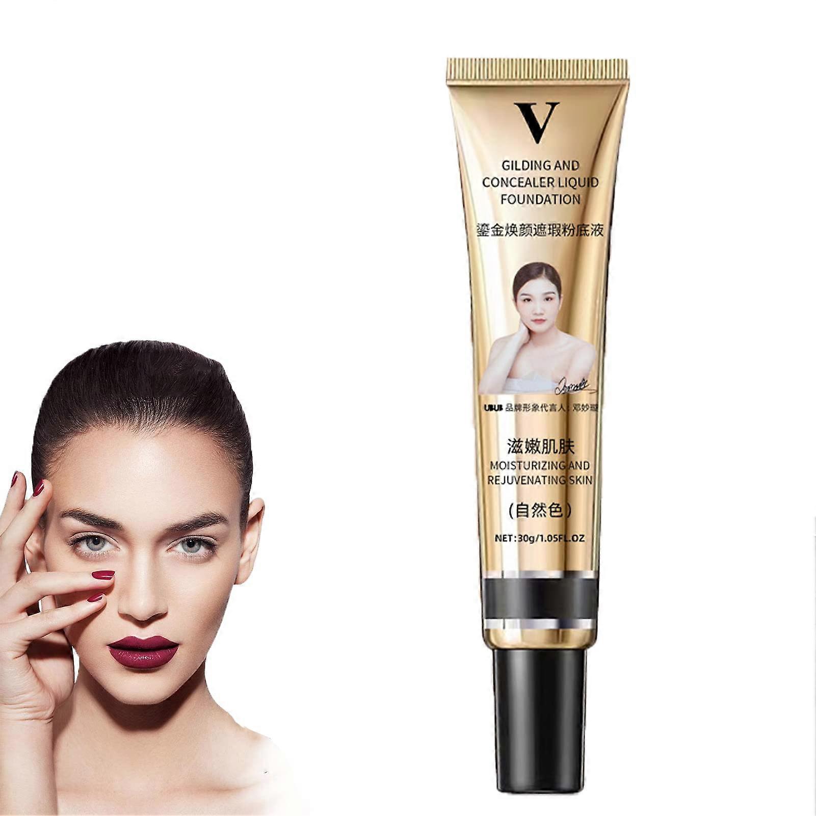 Full Coverage Liquid Foundation Waterproof Long Lasting Hydrating Makeup Natural 1PCS