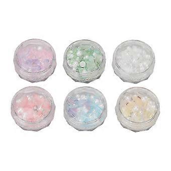 6 Box Resin 3D Butterfly Shaped Nail Art Decoration Set Exquisite Faux Pearl Nail Decoration for Women