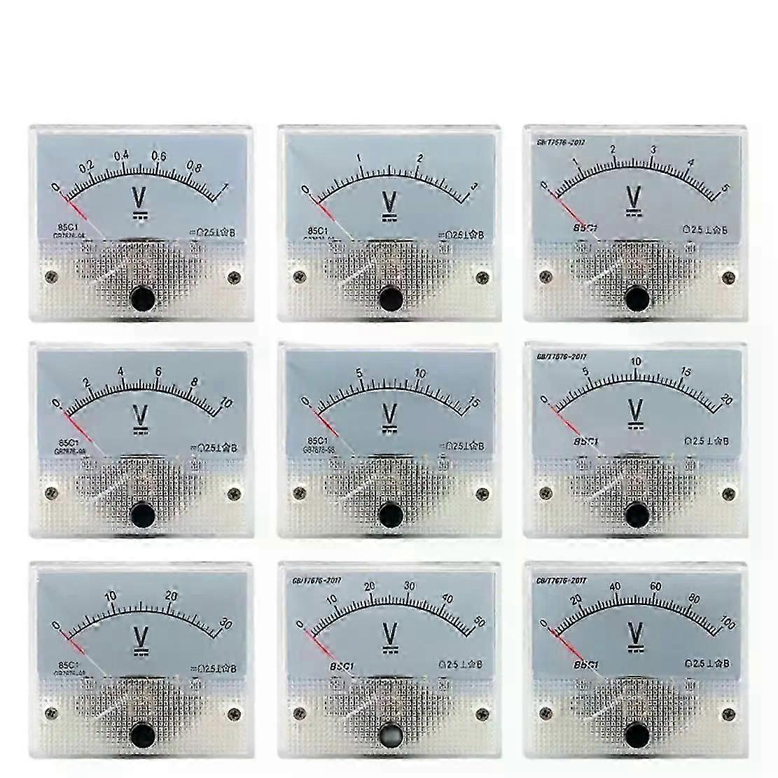 85C1-V Panel DC Voltage Volt Analog Gauge Meter Voltmeter 5V-1000V 85C1 Voltage Meter Voltmeter