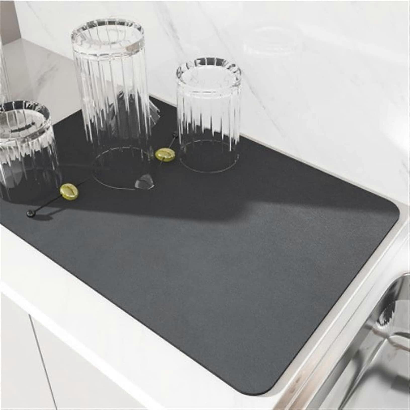 Super Absorbent Dish Drying Mat Quick Drying Heat Resistant AntiSlip for Kitchen Counter 30x40cm