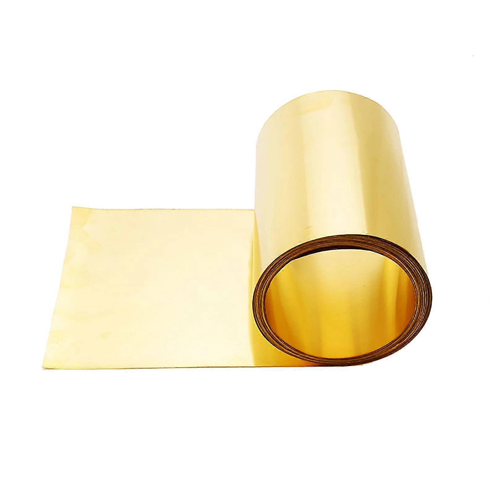 H62 Brass Sheet Roll 0.2mm Thick 10mm Width RustResistant Foil for Crafts and DIY Projects
