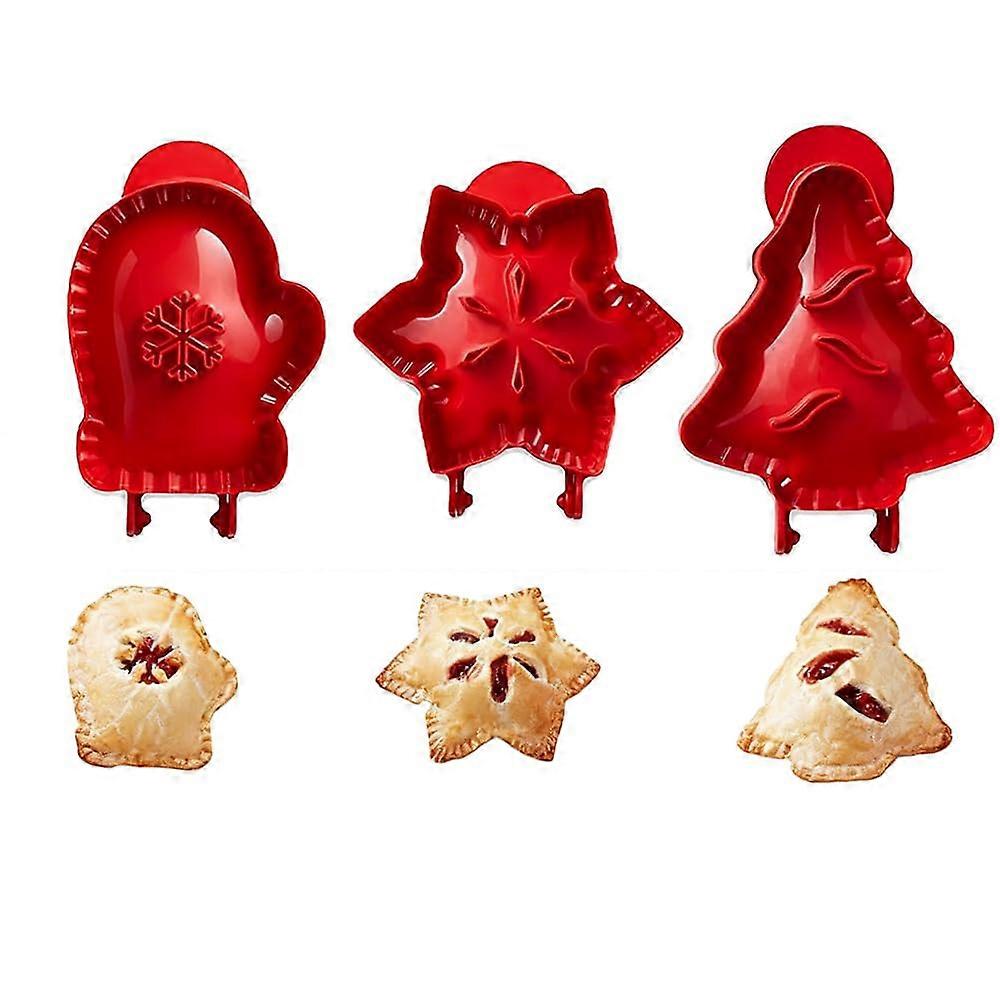 Pie Molds Set Apple Pumpkin Acorn Shapes Mini Pie Maker Holiday Baking Durable Plastic Red