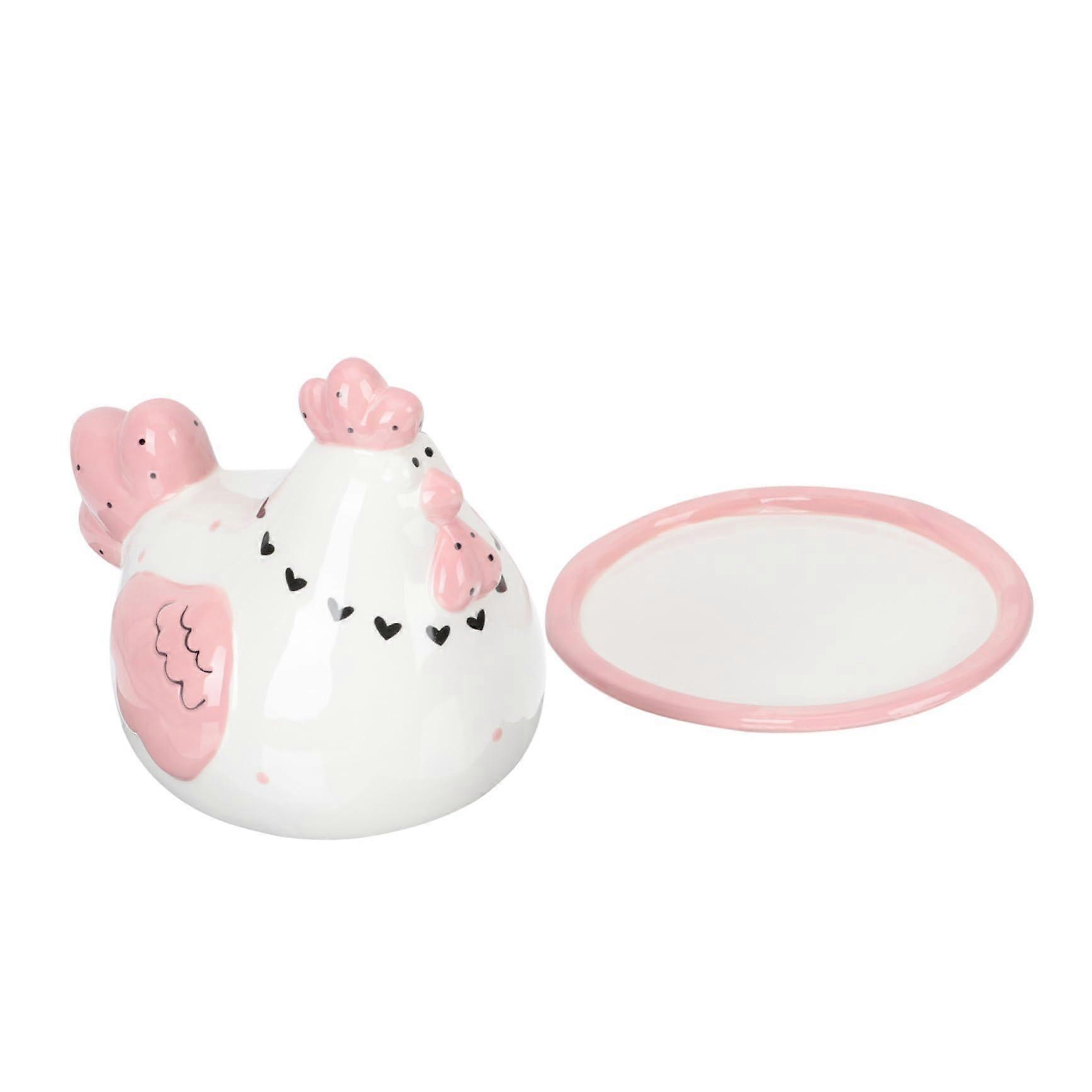 Ceramic Butter Dish with Lid, Cute Embossed Chick Design, Kitchen Storage and Serving Tray