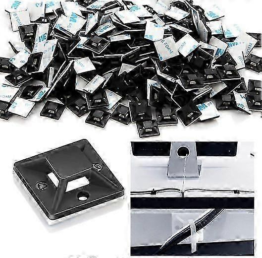 100 self-adhesive cable clips, cable holders for mounting