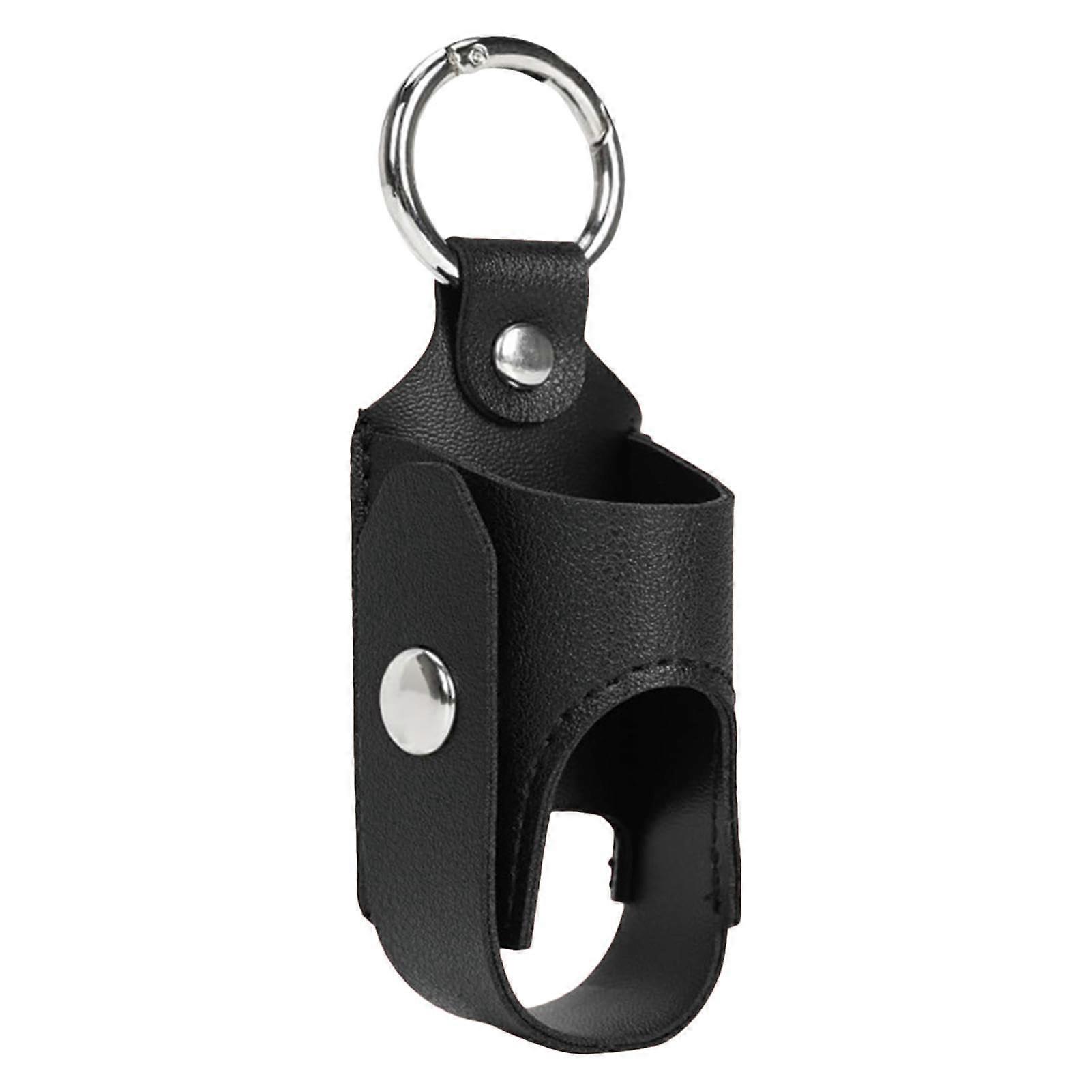 Inhaler Case Keychain, Durable PU Leather Protective Holder with Quick Access Design for Travel, Black