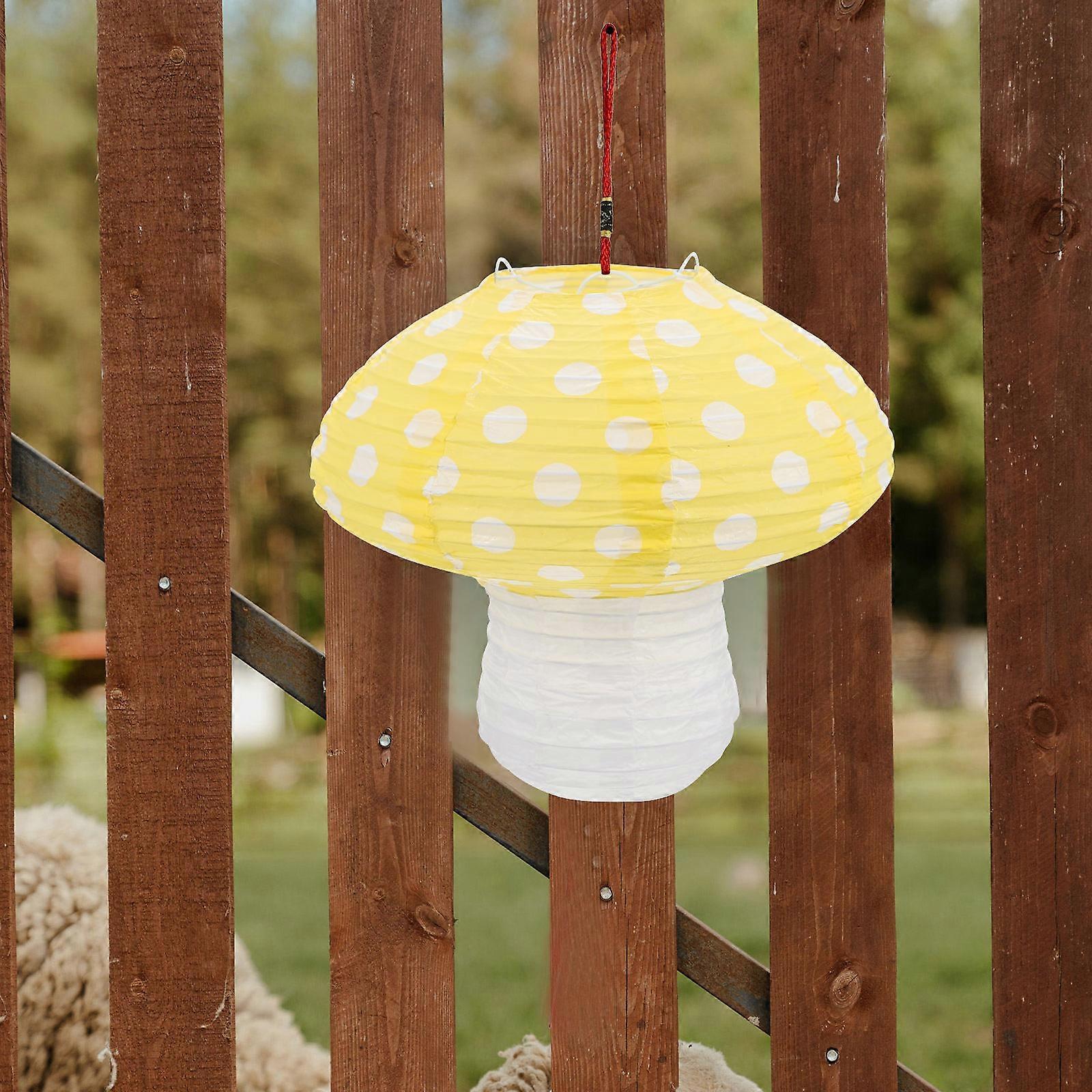 Folding Paper Lantern Mushroom Shape Lantern for Decoration 4Pcs