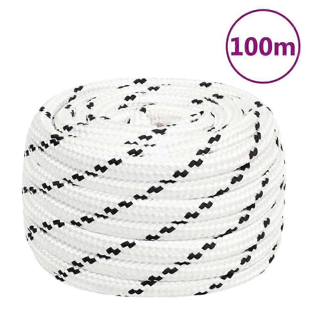 vidaXL Werktouw 18 mm 100 m polyester wit
