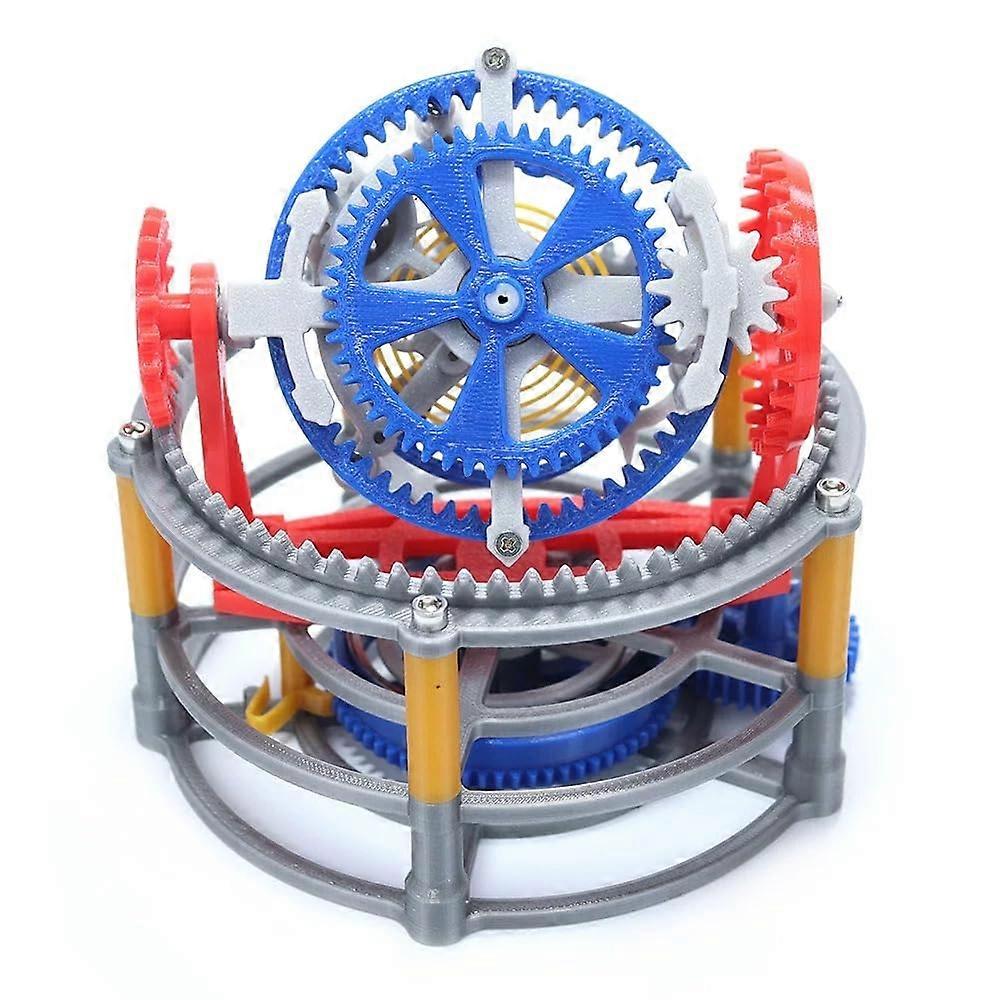 3D Printing Mechanical Gear Clock with Visible Tourbillon Movement HandWind Display Model JY16