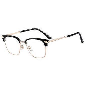 Blue Light Blocking Reading Glasses for Men 2.0x Magnifier with Blue Light Protection Black Gold Frame