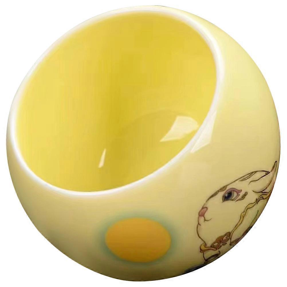 Ceramic Tasting Cup Gongfu Tea Cup for Drinking Rabbit Pattern