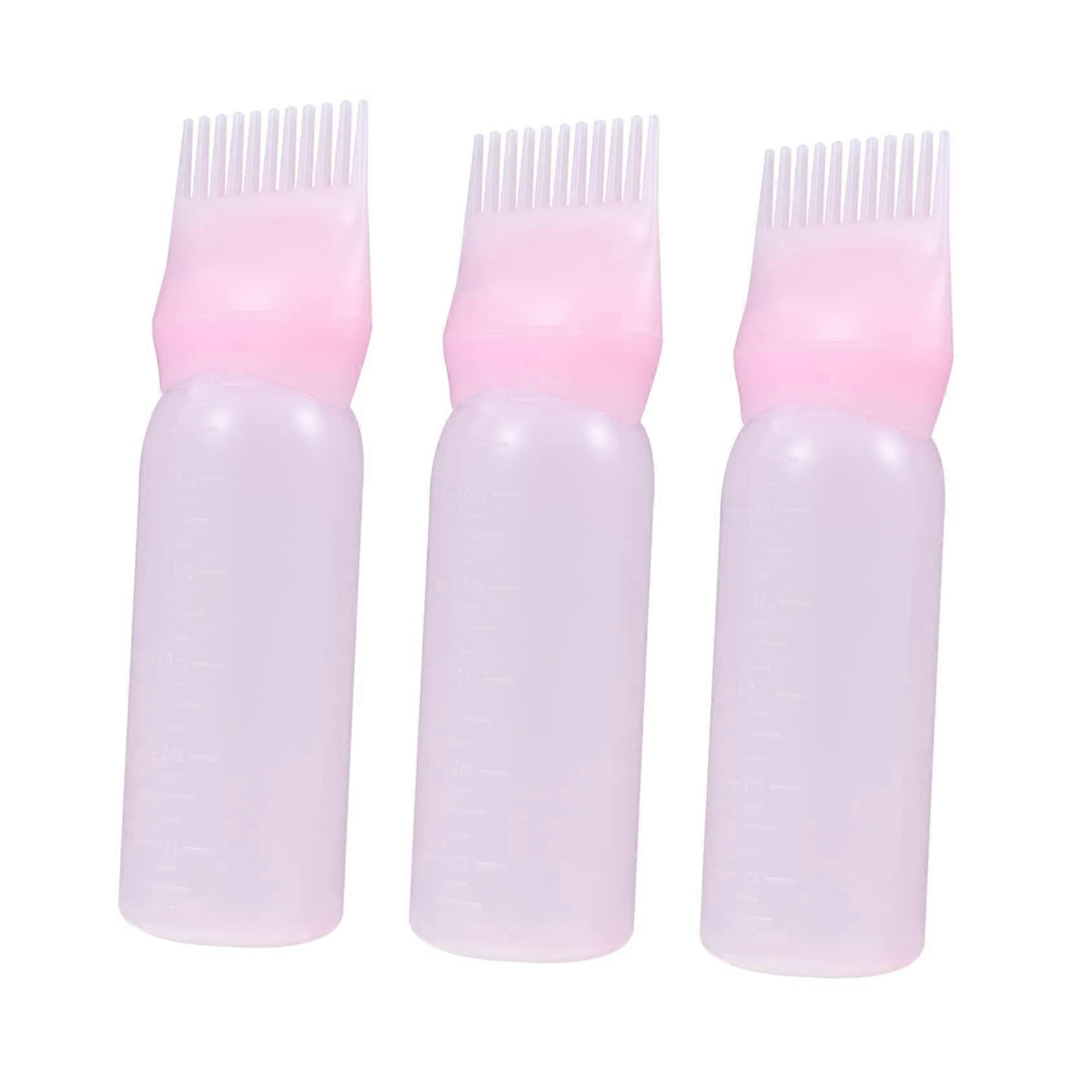 Hair Dye Applicator Bottle with Comb 3pcs for Precise Root Application and Even Color Distribution
