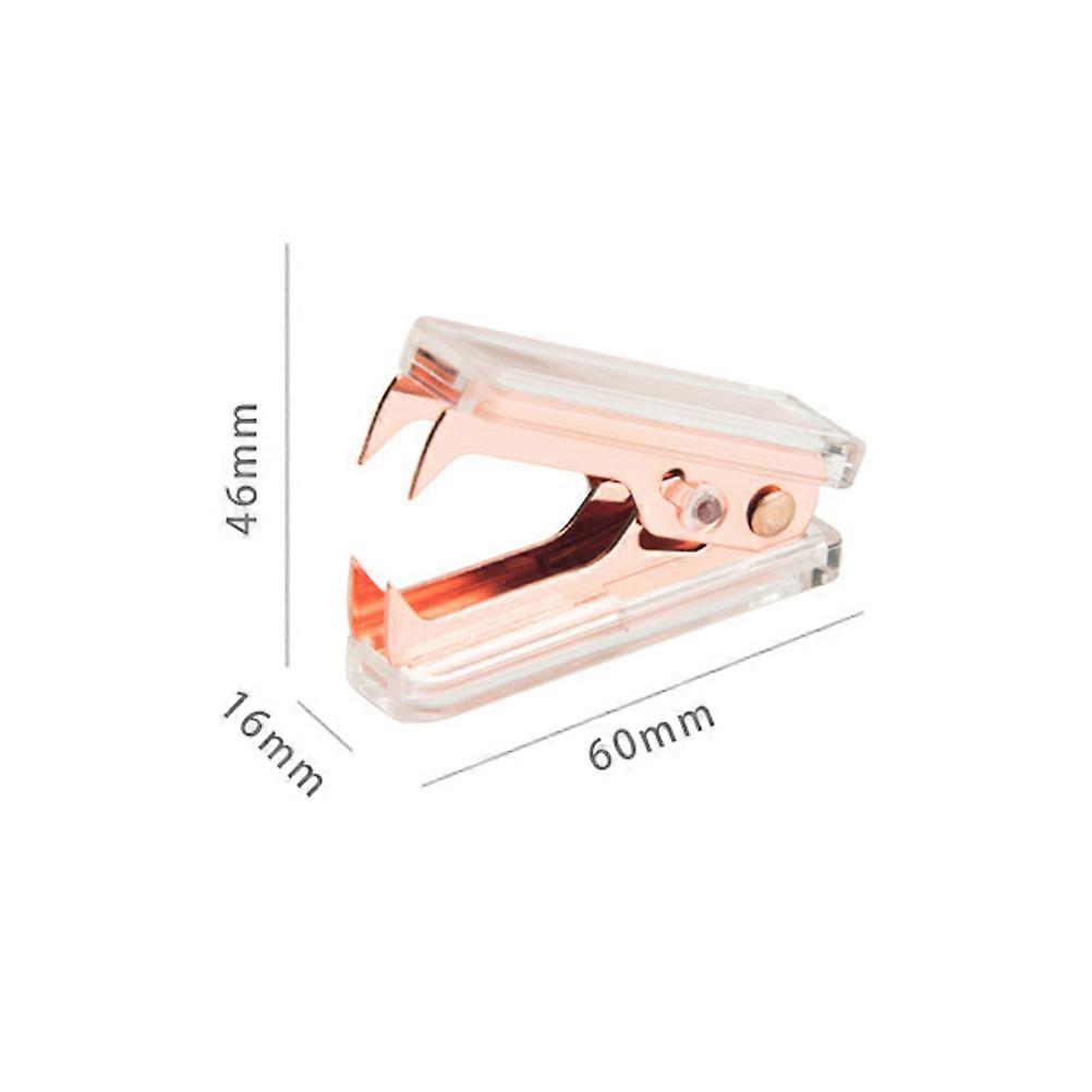 Handheld Staple Remover Rose Gold Acrylic for School Use
