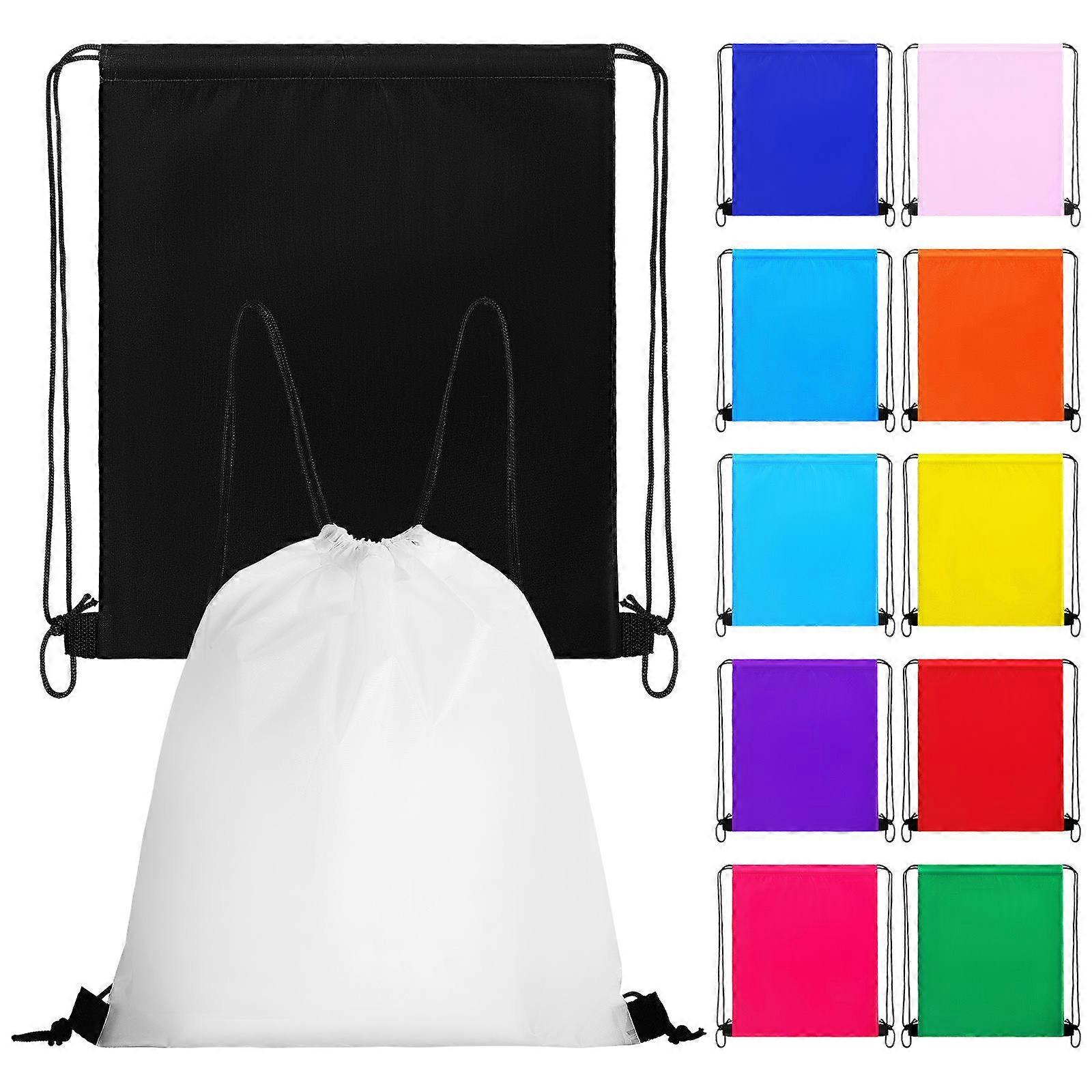 Drawstring Bags Pack Polyester Draw String Bags for Storage Use 12Pcs