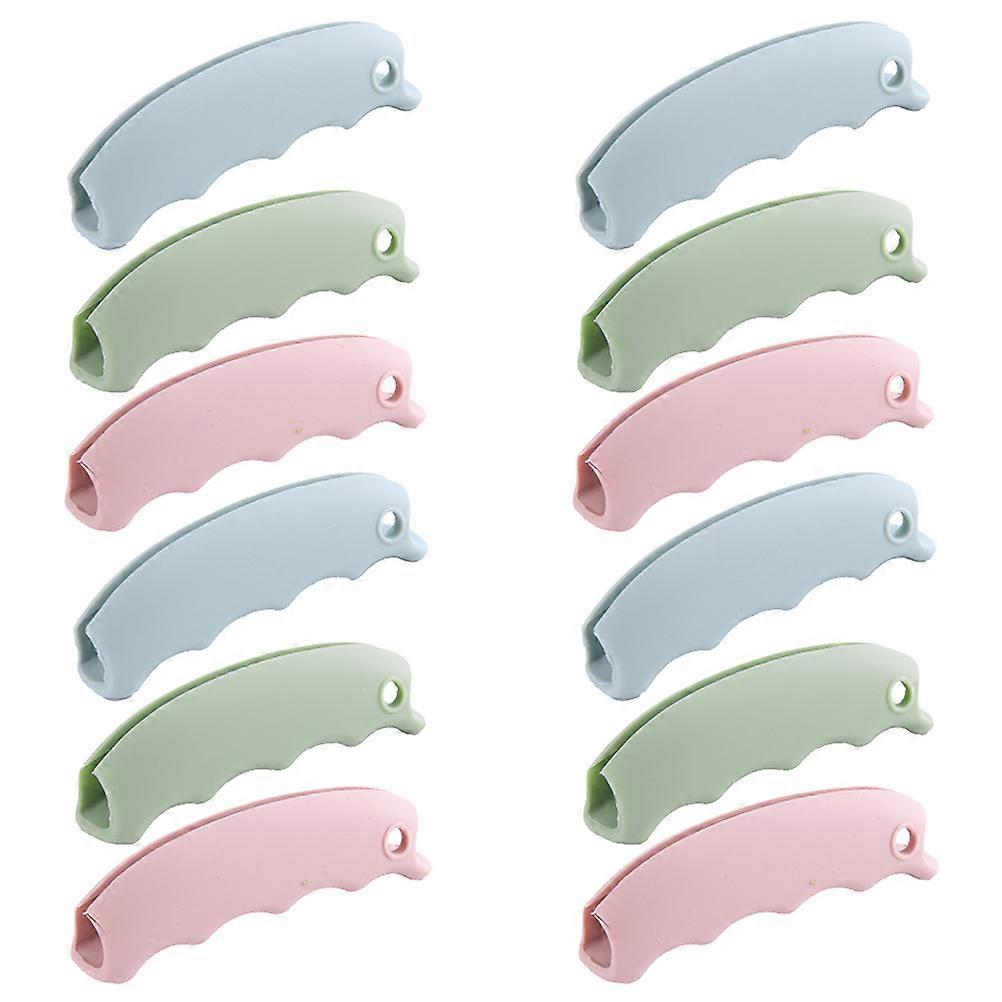 Labor Saving Grocery Bag Handle with Silicone Carrier 12Pcs Set