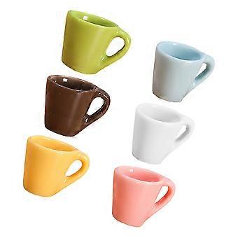 Mini-Kaffeebecher-Sets aus Kunstharz, 6-teilig, Puppenhausbecher, verschiedene Farben