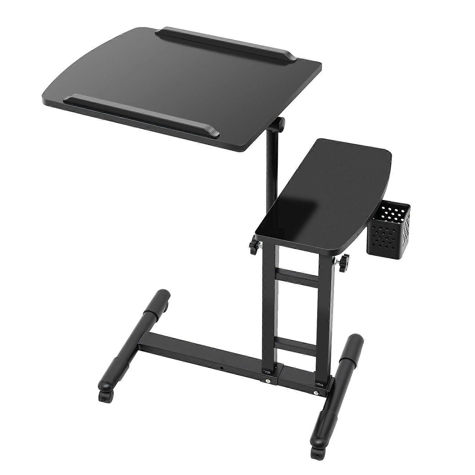 Adjustable Double Tier Tattoo Workstation with Wheels for Studio and Salon