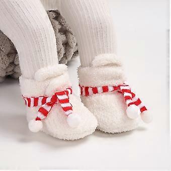 Infant Baby Boys Girls Slippers, Cozy Fleece Booties Soft Bottom Warm Cartoon Socks, Christmas Newborn Crib Shoes