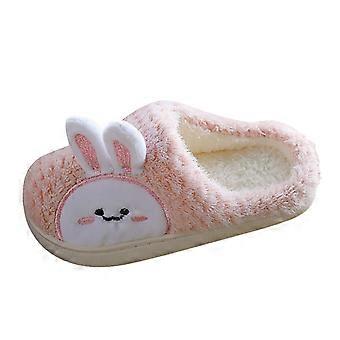 Pantufas infantis tamanho 9 com estampa de coelho, ideais para o inverno, quentinhas e confortáveis. Disponíveis em 3D com desenho animado. Perfeitas para meninas de 6 a 7 anos.