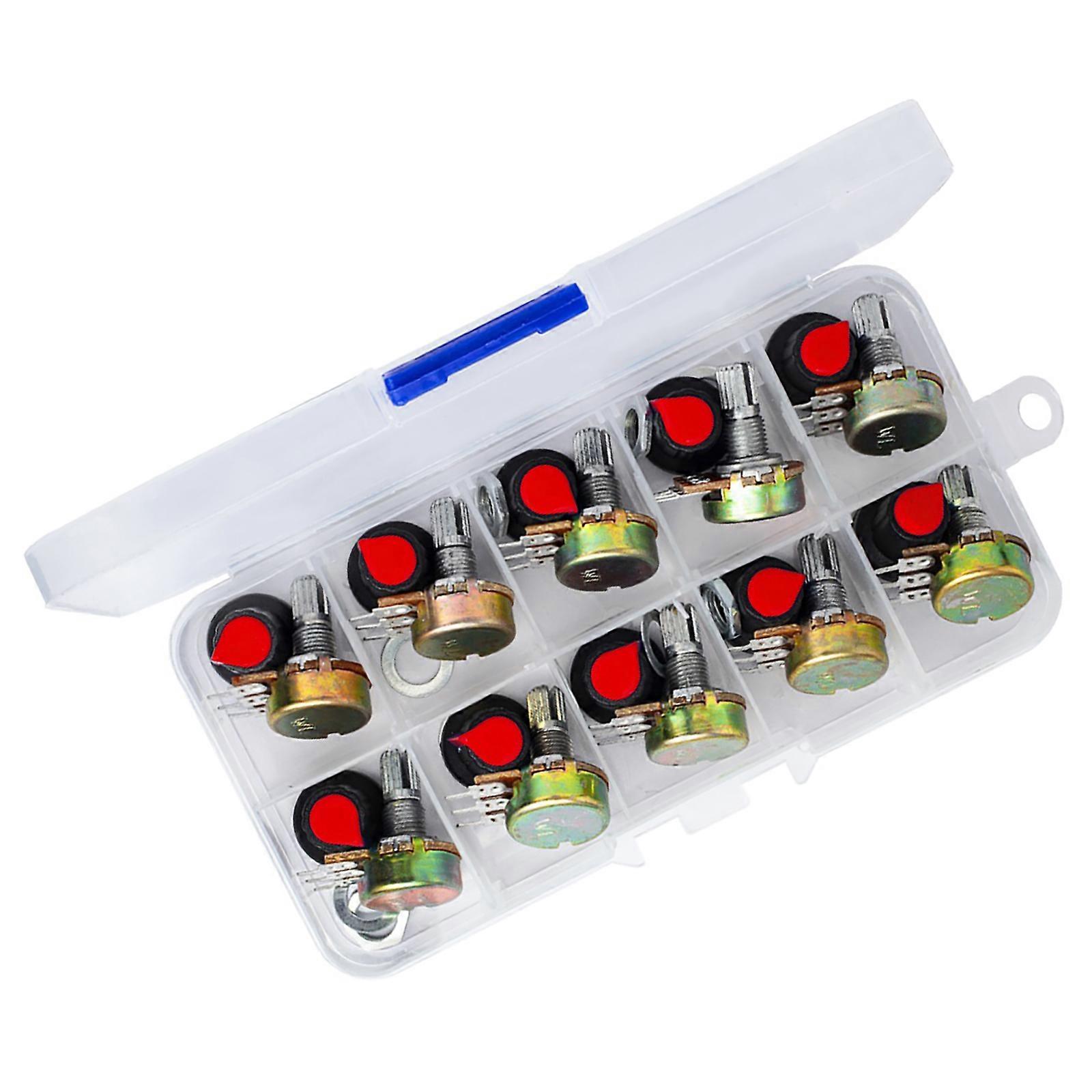 Quality 15mm WH148 Potentiometer Set Suitable For Professional Aviation Electronics Applications Smooth &Precise Control  Red