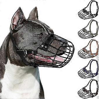 Breathable Metal Basket Muzzle compatible Pitbull Amstaff Stafcompatibledshire Terrier Large Dogs