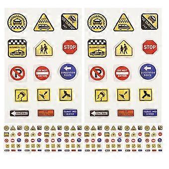 20 feuilles d’autocollants de panneaux de signalisation pour enfants Décalcomanies de panneaux de signalisation pour salle de jeux Décoration d’anniversaire de salle de classe Outil d’apprentissage amusant pour la sensibilisation à la sécurité routière