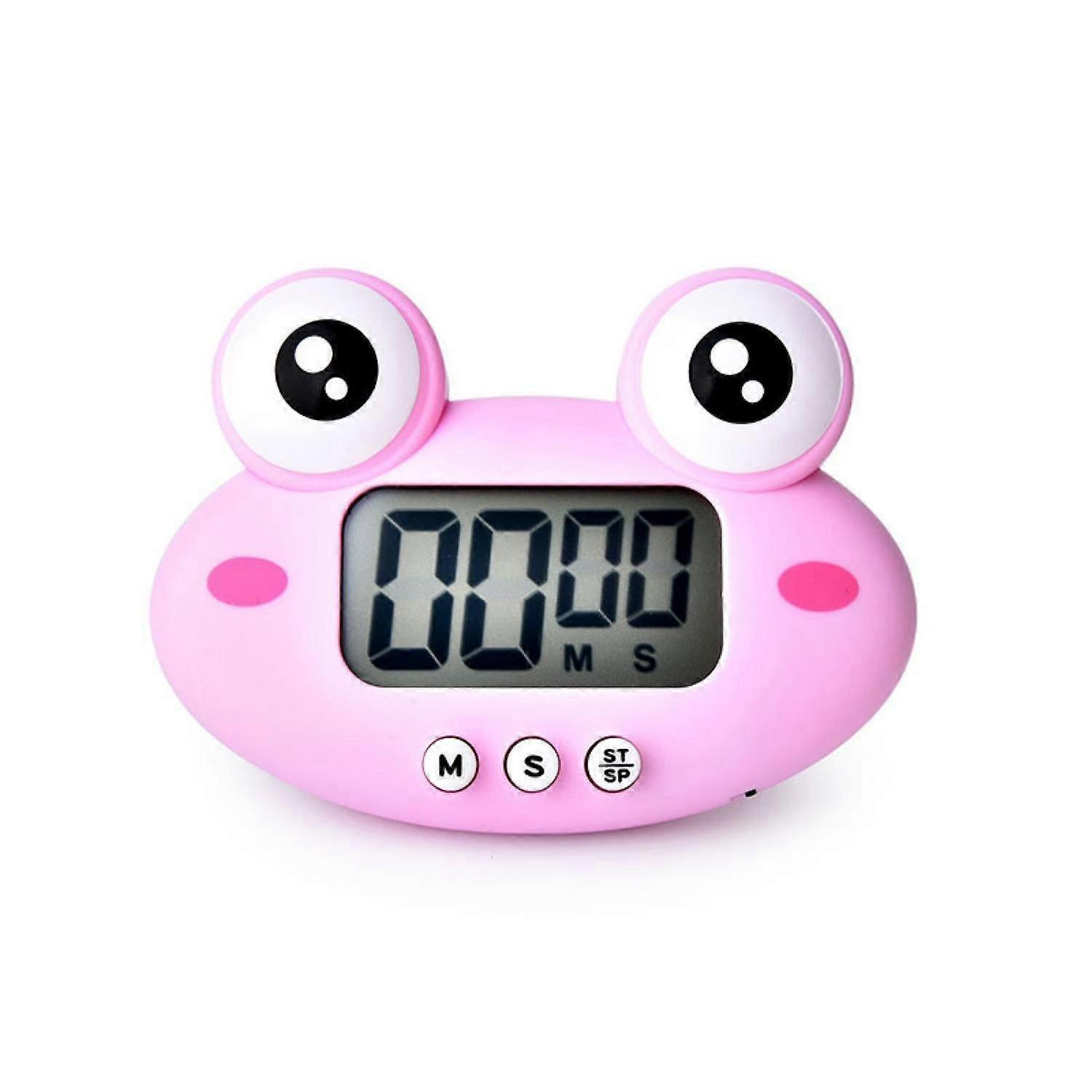 Countdown Timer Digital Cooking Timer with Magnetic LCD Large-Screen Visual Clock  Hangable Alarm Clock --- Pink Frog