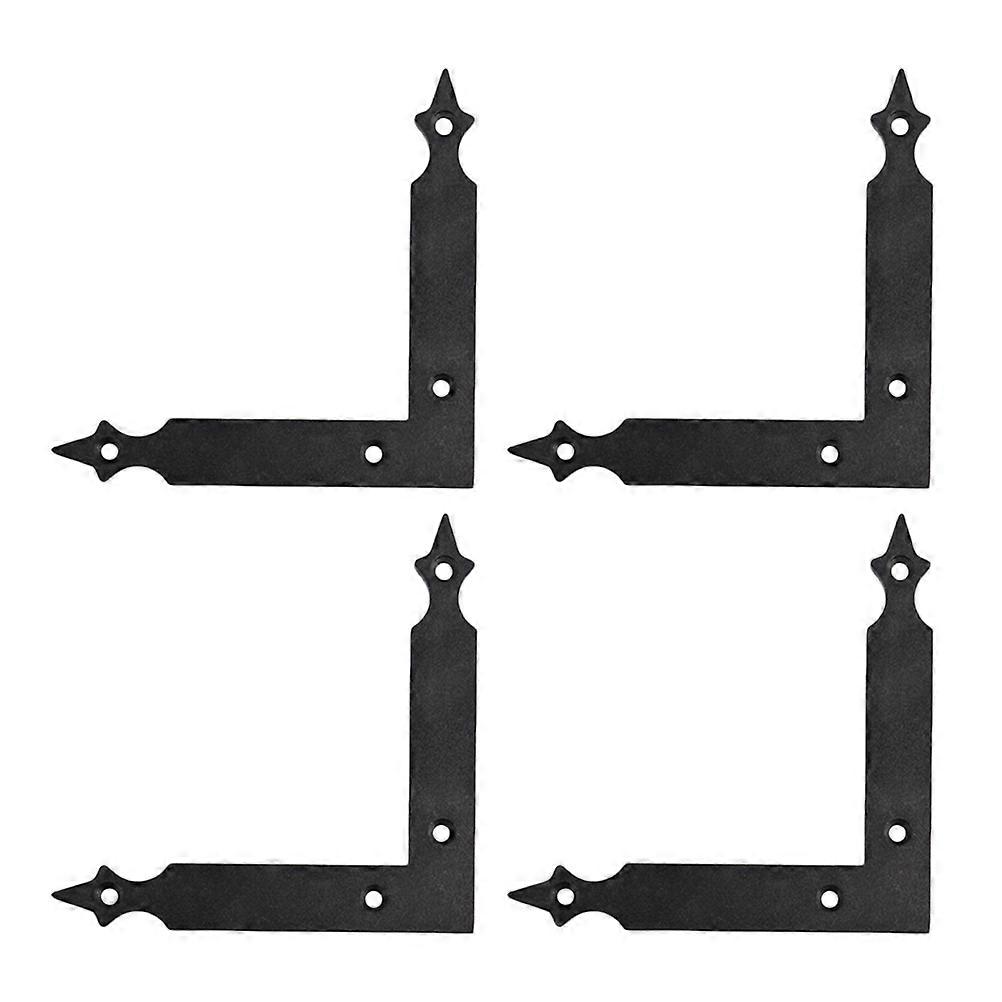 4pcs Flat L Shape Corner Brace Iron Right Angle Bracket Support for Barn Door