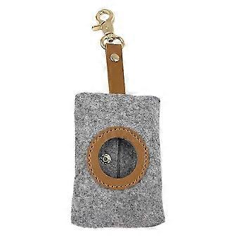 Dog Poop Bag Holder Felt Waste Bag Container for Storage 1Pcs Grey